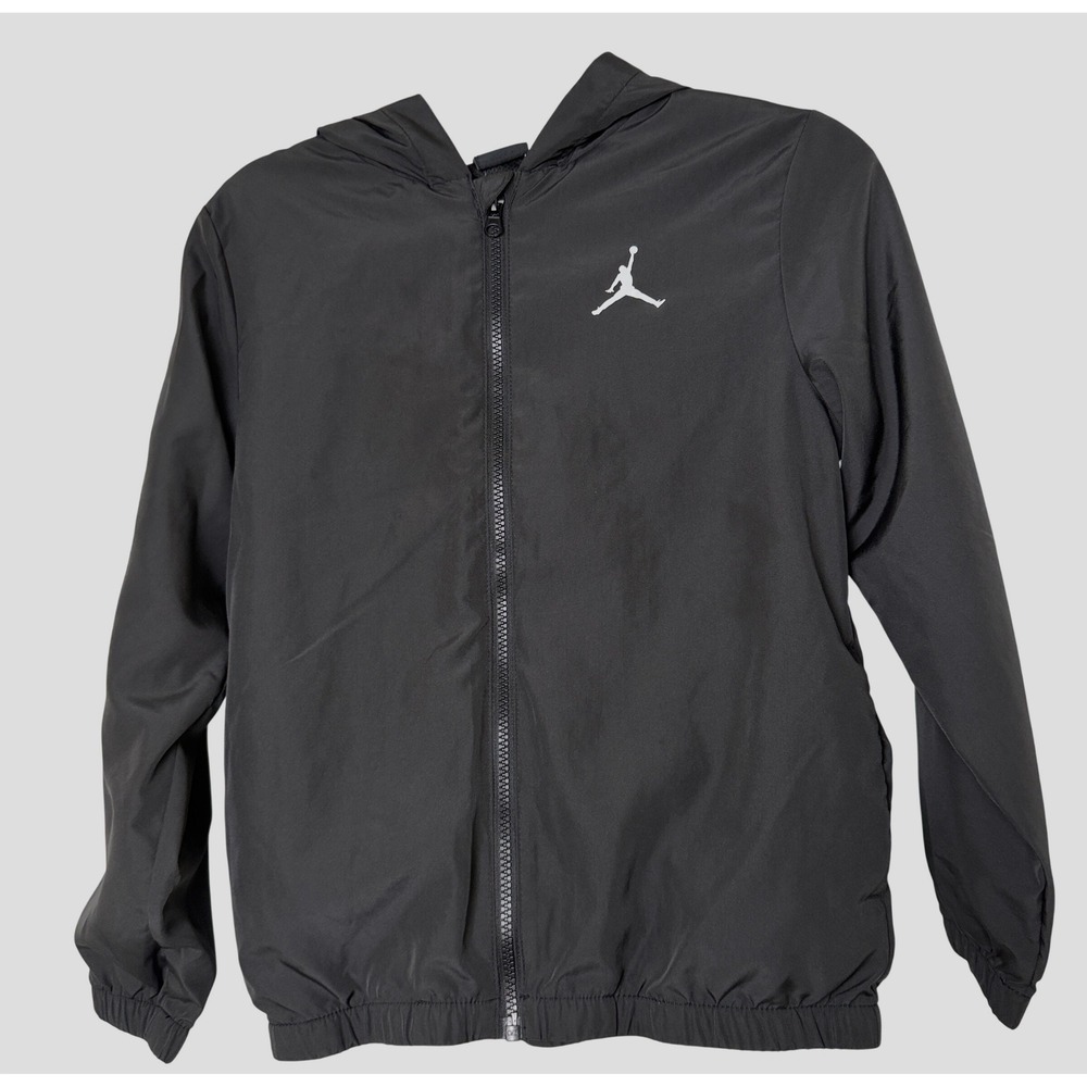 Kids Jordan Dri-Fit Black Hooded Lightweight Zip Up Jacket‎ Size M 10-12